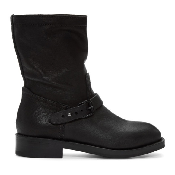 Rag and Bone Black Oliver Moto Boots - Picture 9 of 12